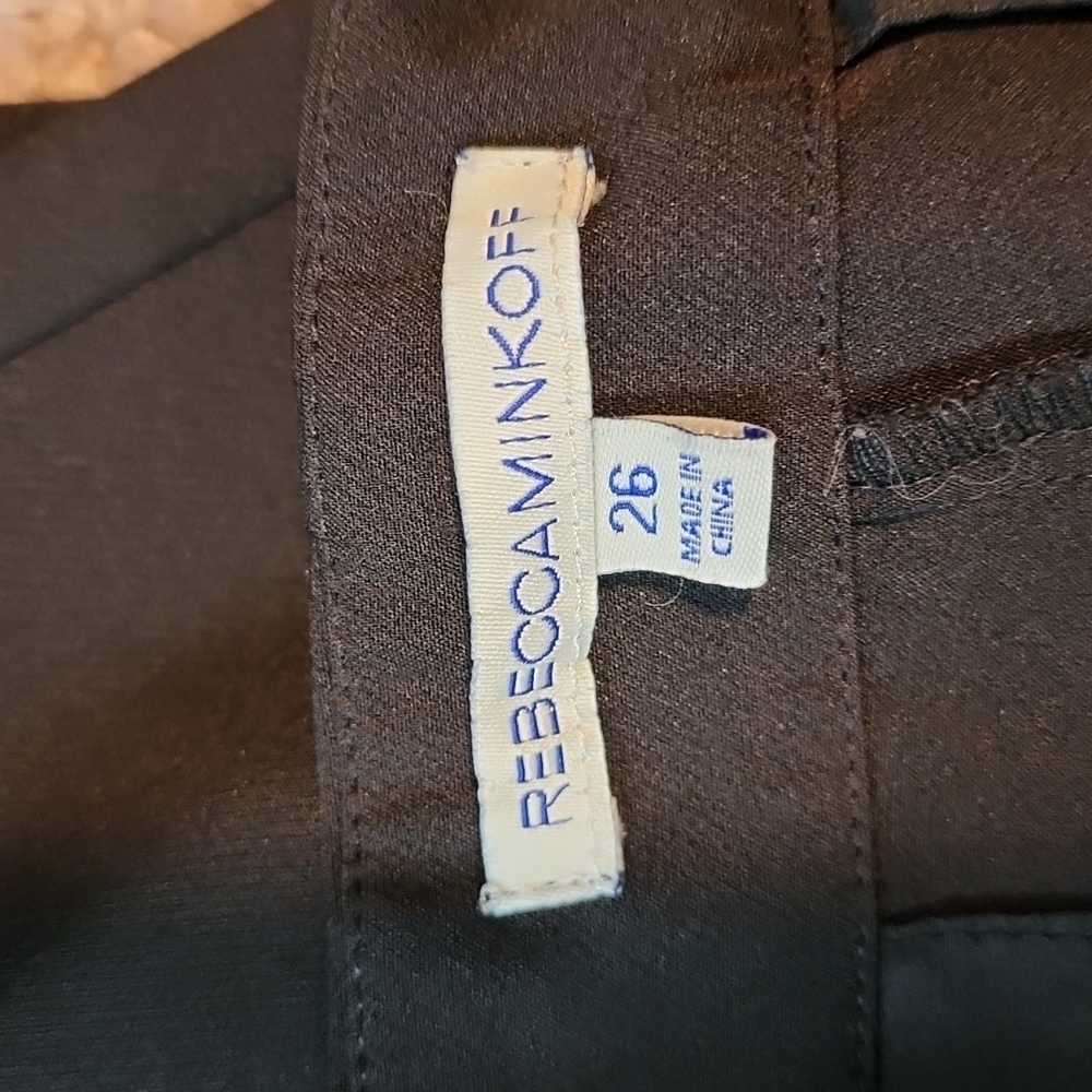 Rebecca Minkoff black cropped pants with ruffle hem-26 - Picture 5 of 8